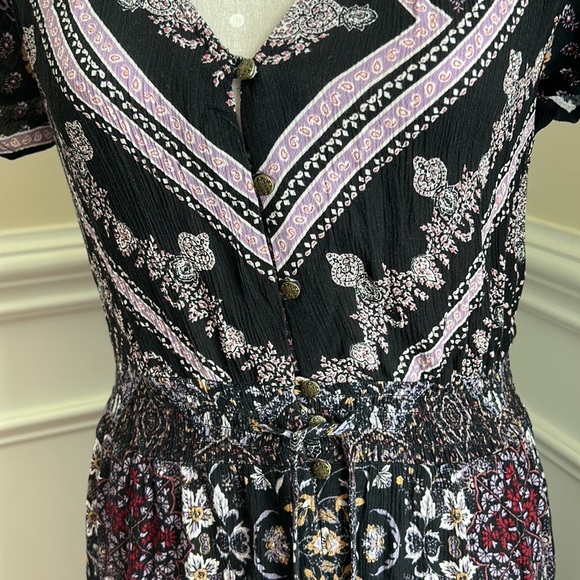 Knox Rose Maxi Boho Button Down Dress Sz M - Picture 3 of 13